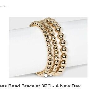 Brass Beaded Bracelet 4 pcs A New Day Elastic Bands For Easy On And Off